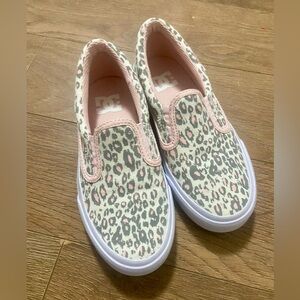 DC Kids Slip-On Sneakers in Pink Leopard and White